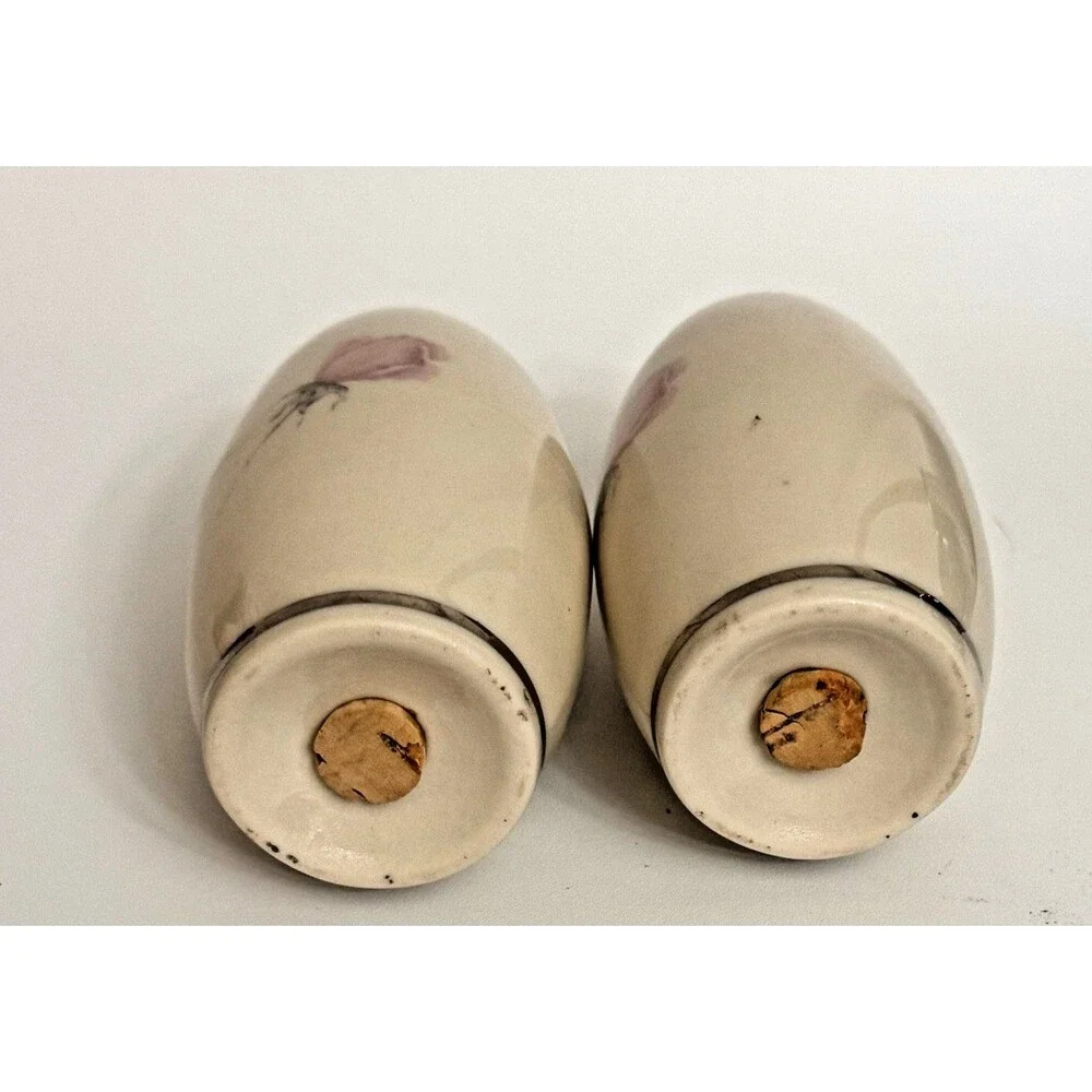 Vintage Aristocraft Champagne Rose Salt & Pepper Shakers – Pink Rose Floral